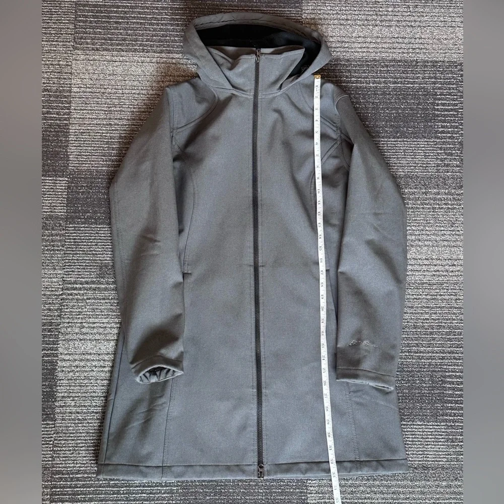 Eddie Bauer ‘Windfoil Elite’ Hooded Fleece Lined Gray Trench Coat | SIZE L - Picture 9 of 11